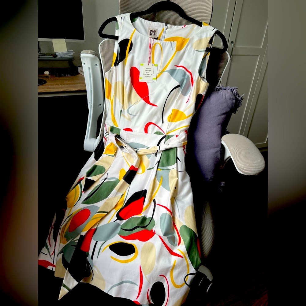 Anne Klein Red and Yellow Sleeveless Sundress